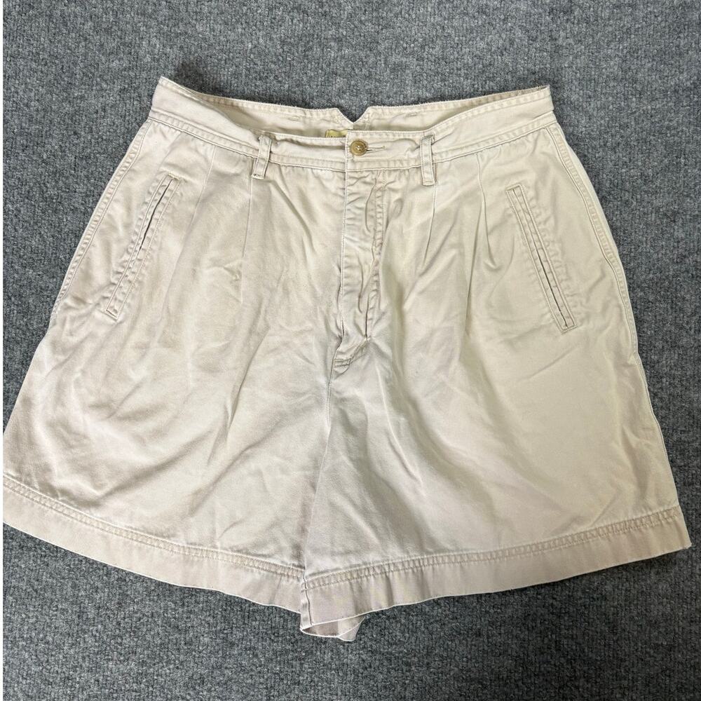VTG Limited Chinos High Rise Pleated Shorts Made in Hong Kong Sz 12 100% Cotton